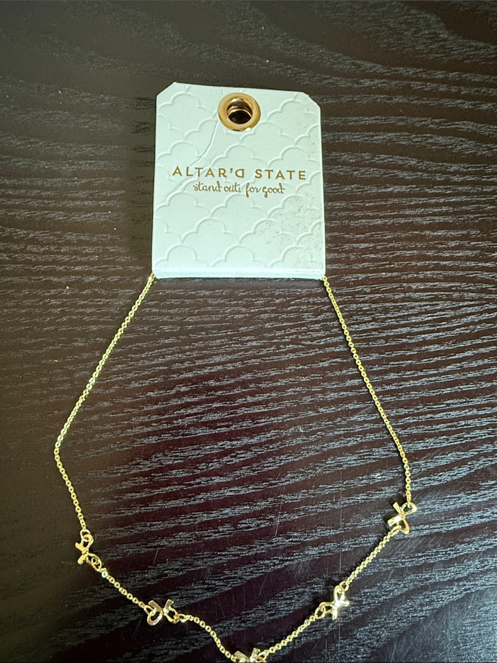 Altar'd State Gold Bow Accent Necklace